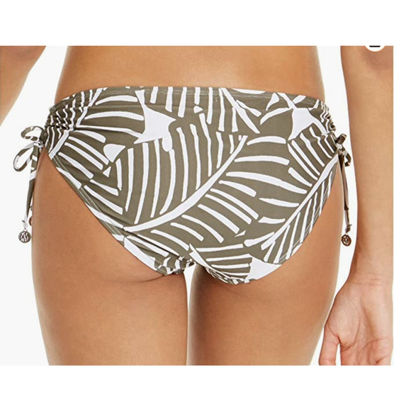 DKNY Women's Side Tie Bikini Swim Bottom Military Olive Green Jungle Medium NWT - Picture 2 of 3